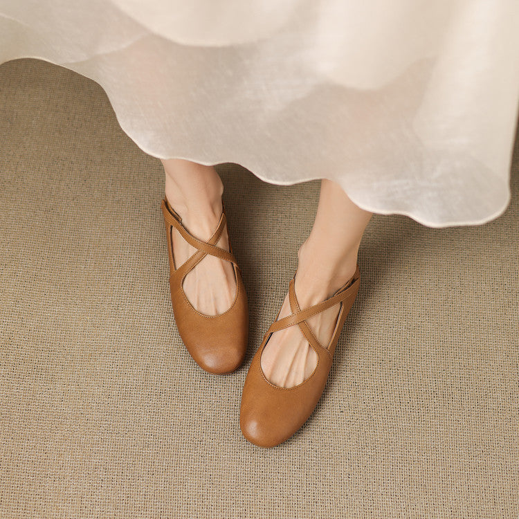 Ottavia™ | Cross-Strap Ballet Flats
