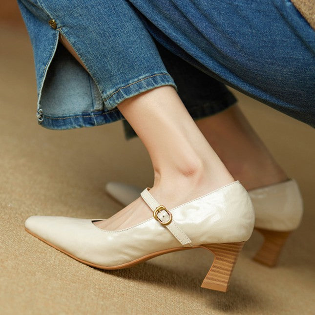 Women's Mary Jane Leather Pumps