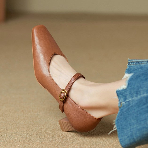 Women's Mary Jane Leather Pumps