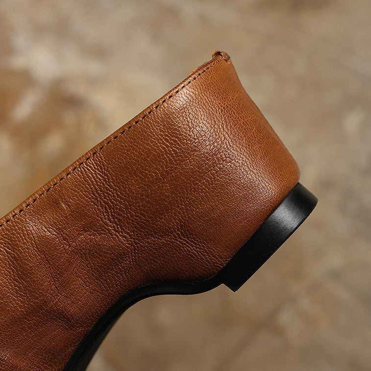 Women's Square-Toe Leather Mules