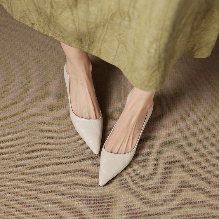 Women's Leather Low Pumps