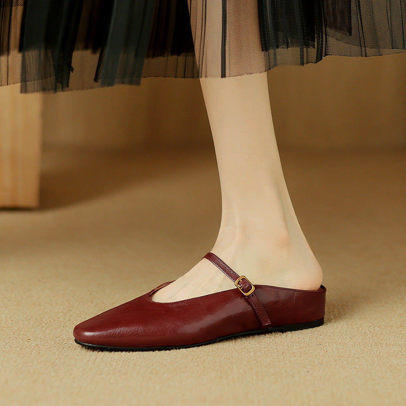 Women's Leather Strap Mules