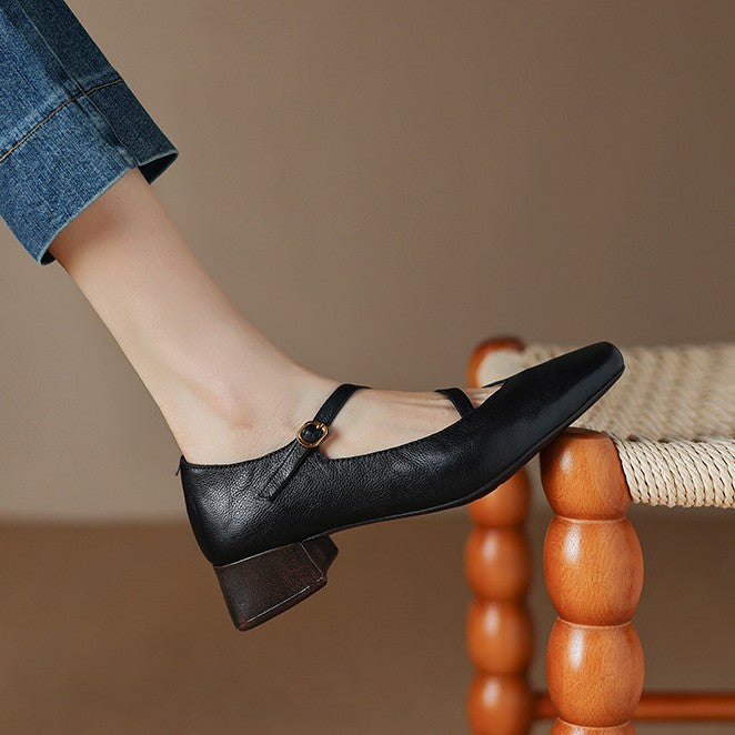 Women's Leather Mary Janes