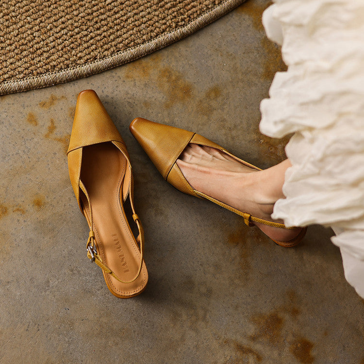 Women's Leather Slingback Heels