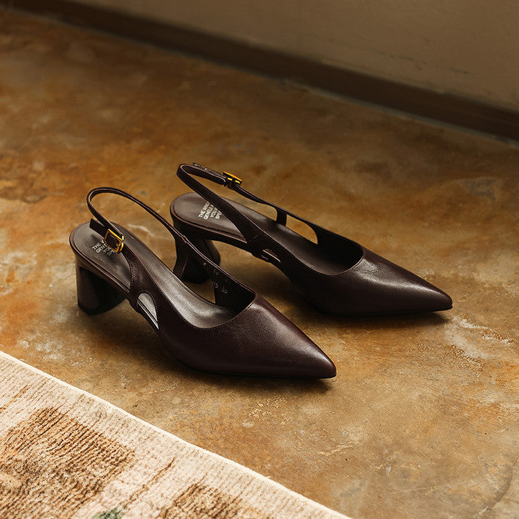 Women's Leather Slingback Heels