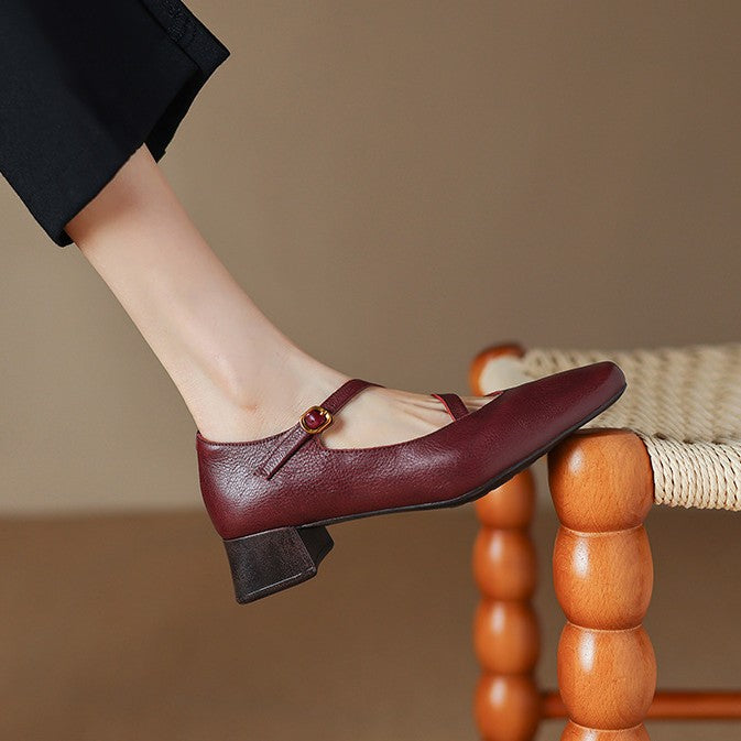 Women's Leather Mary Janes