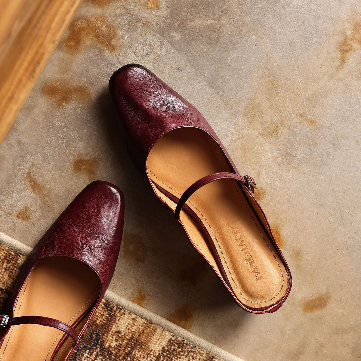 Women's Square-Toe Leather Mules