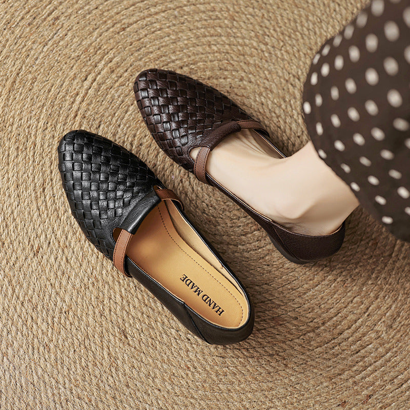 Women's Woven Leather Loafers