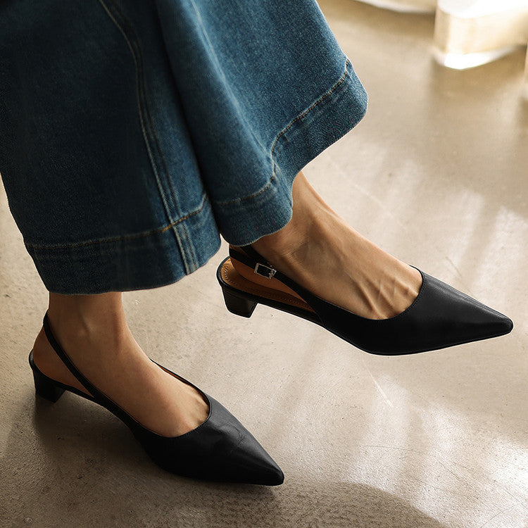 Women's Leather Slingback Heels
