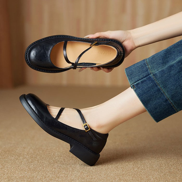 Women's Leather Mary Janes