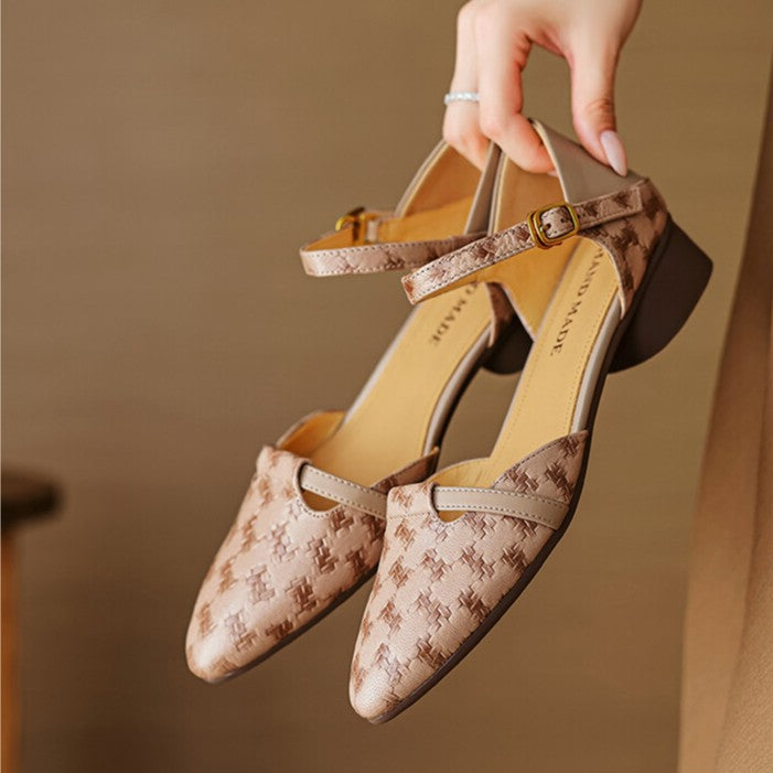 Women's Woven Leather Mary-Janes