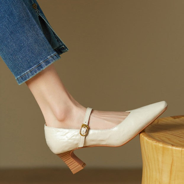 Women's Mary Jane Leather Pumps
