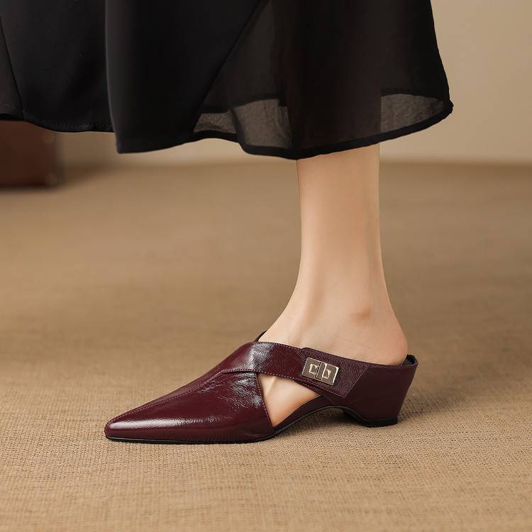 Women's Leather Sculpt Mules