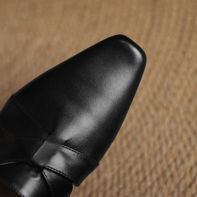 Women's Cross Leather Mules