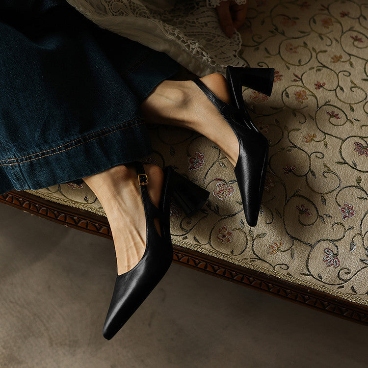 Women's Leather Slingback Heels