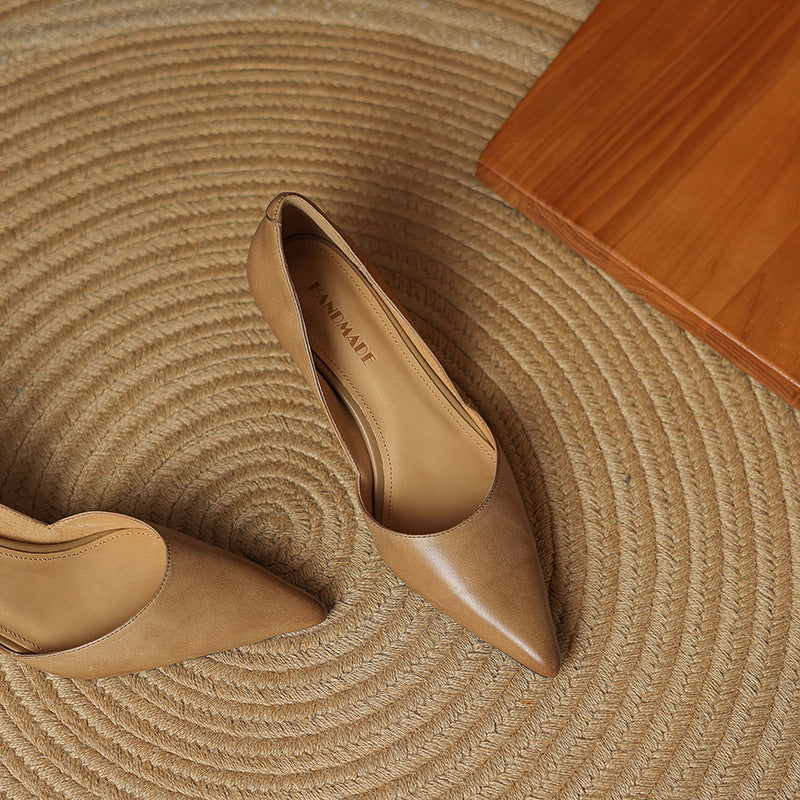 Women's Leather Kitten Heels