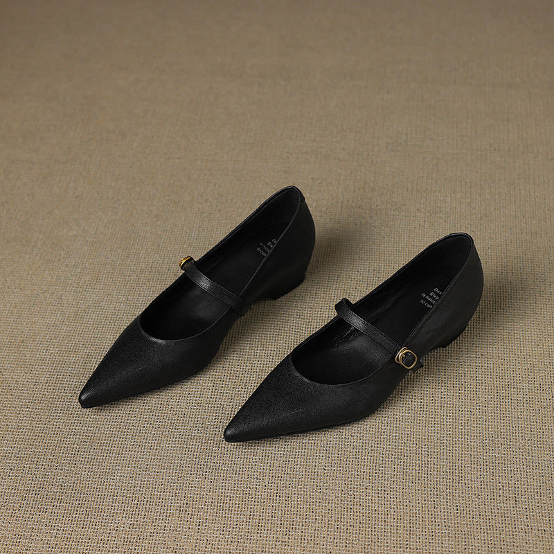 Women's Lambskin Leather Mary Janes
