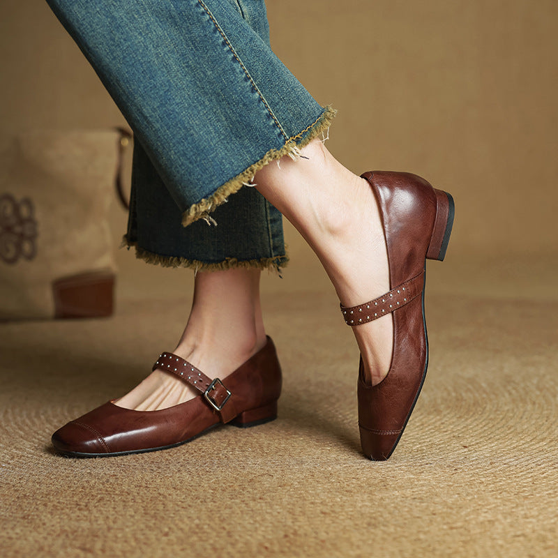 Women's Leather Mary Janes