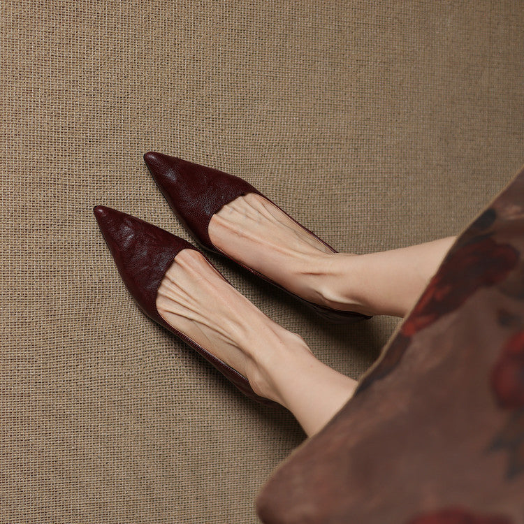 Women's Leather Low Pumps