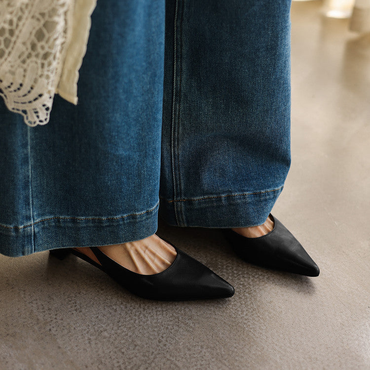 Women's Leather Slingback Heels