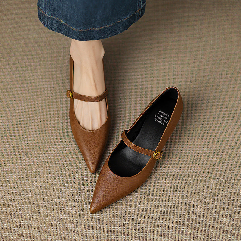 Women's Lambskin Leather Mary Janes