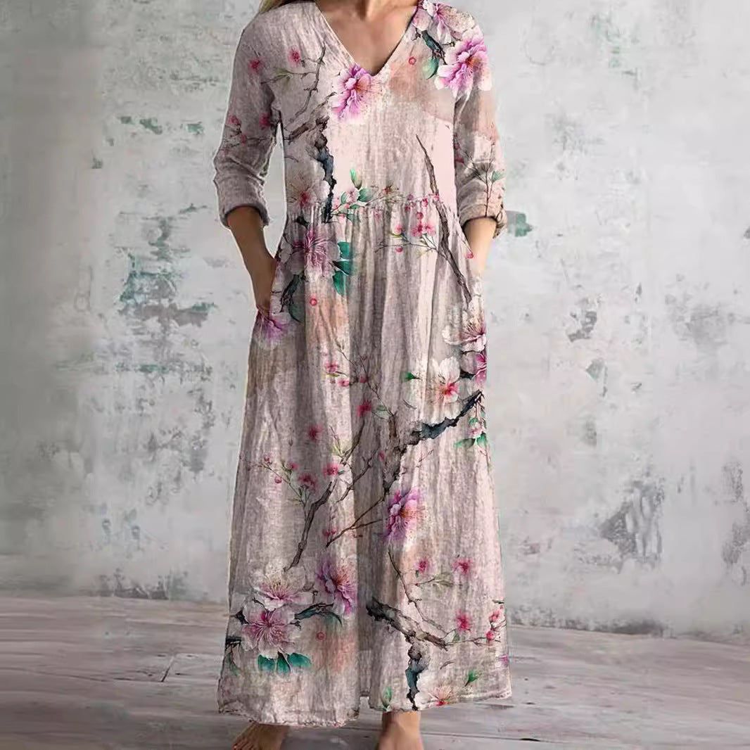 Corinna™ | V-Neck Floral Maxi Dress