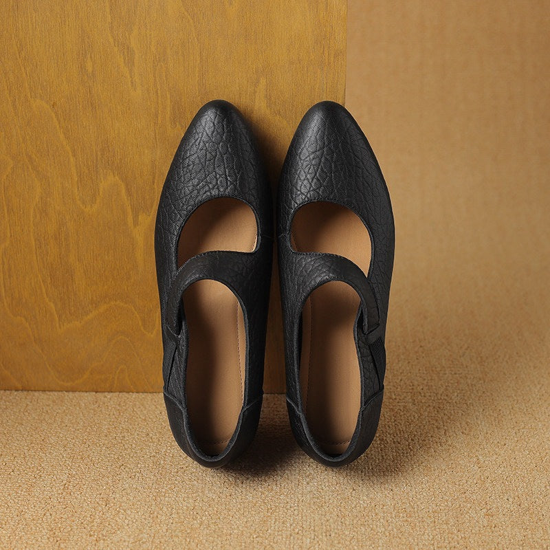 Women's Leather Mary-Jane Heels