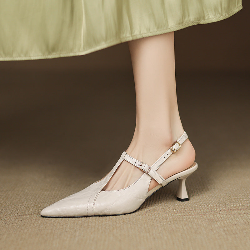 Women's Pointed Leather Heels