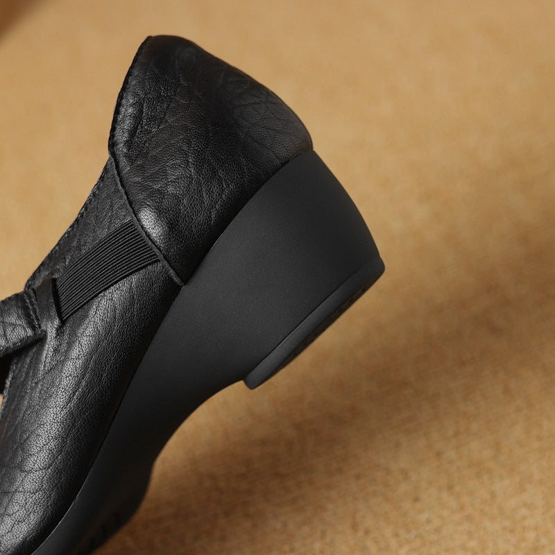 Women's Leather Mary-Jane Heels