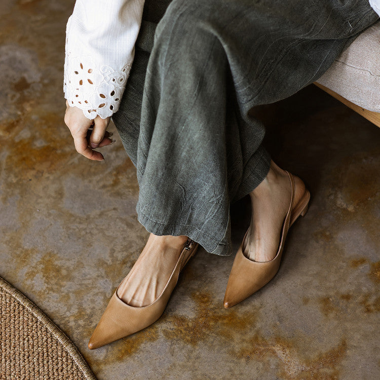 Women's Leather Slingback Heels
