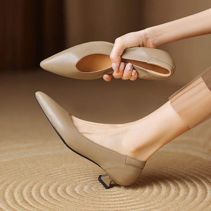 Women's Sculpted Leather Pumps