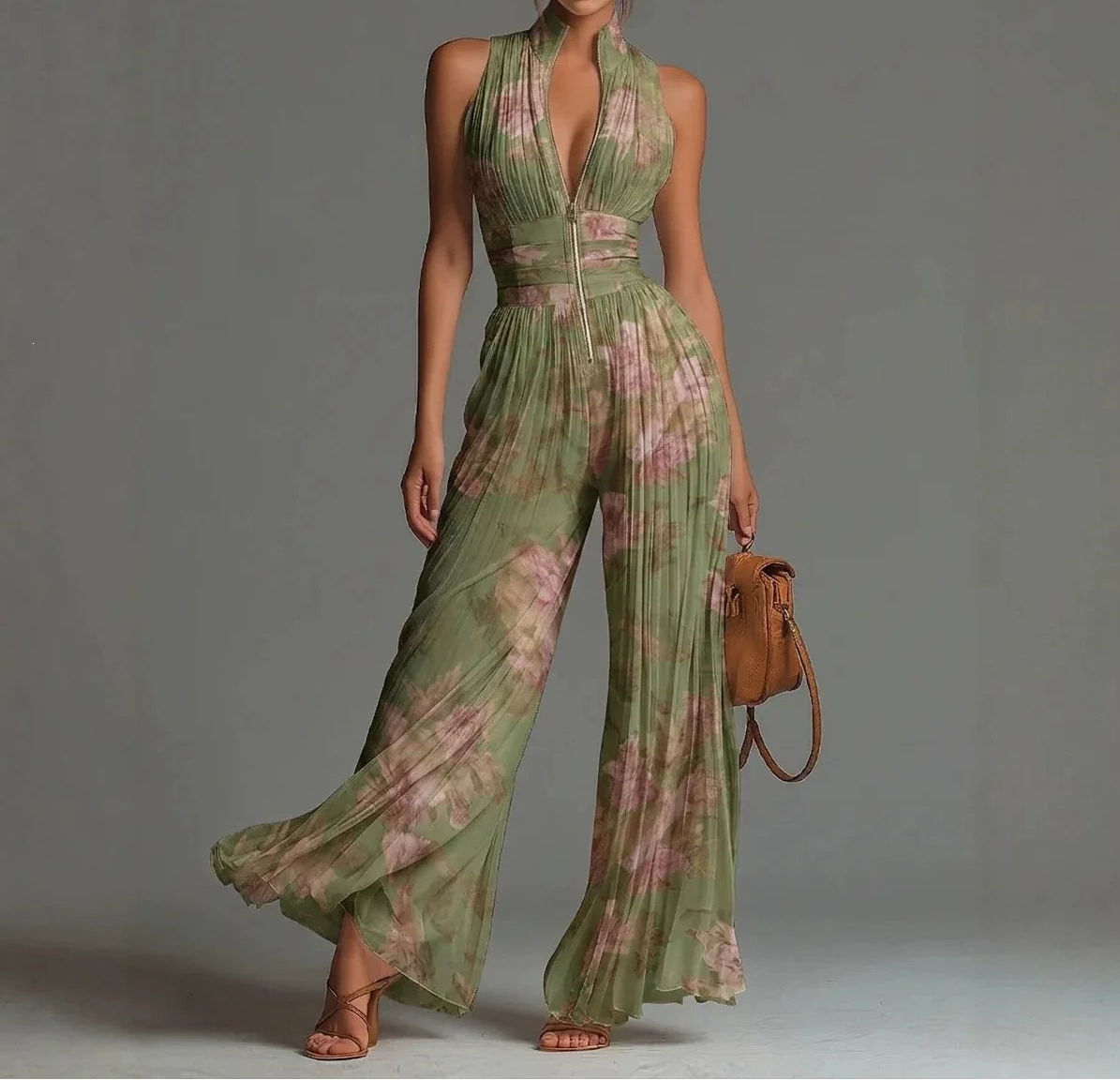Dahlia™ | Floral Halter Wide-Leg Jumpsuit