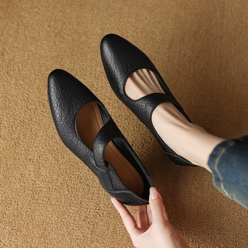 Women's Leather Mary-Jane Heels