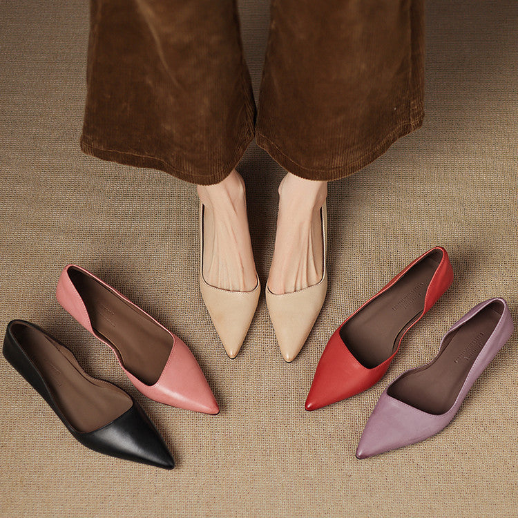 Women's Leather Kitten Heel Pumps