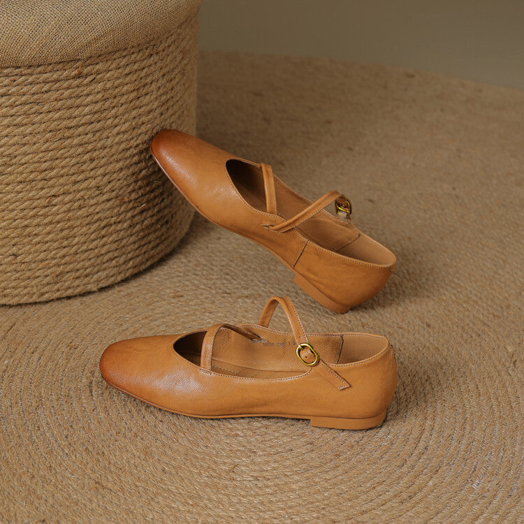 Women's Strap Leather Mary-Jane