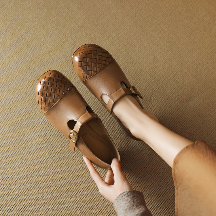 Women's Woven Leather Loafers