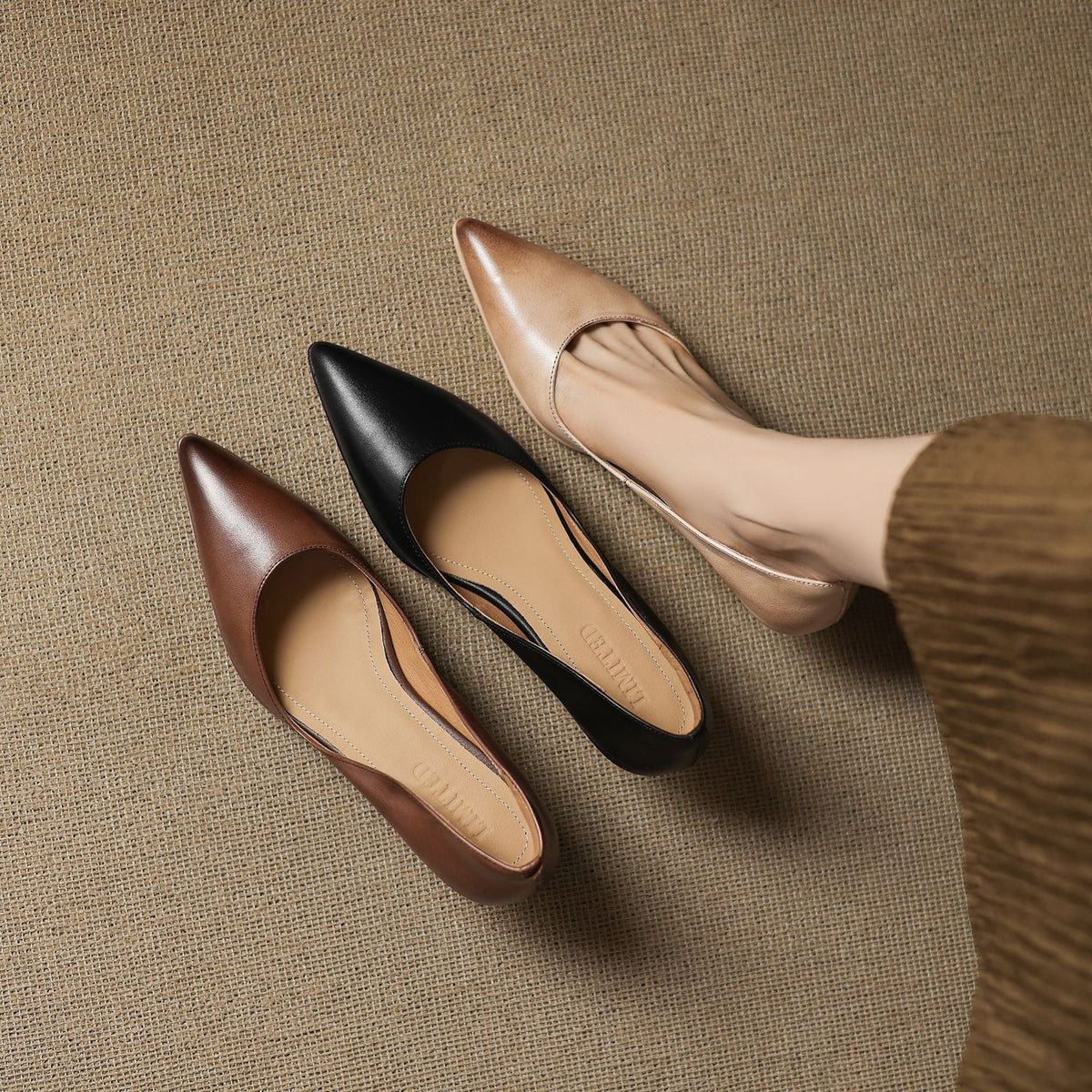Women's Leather Kitten Heels