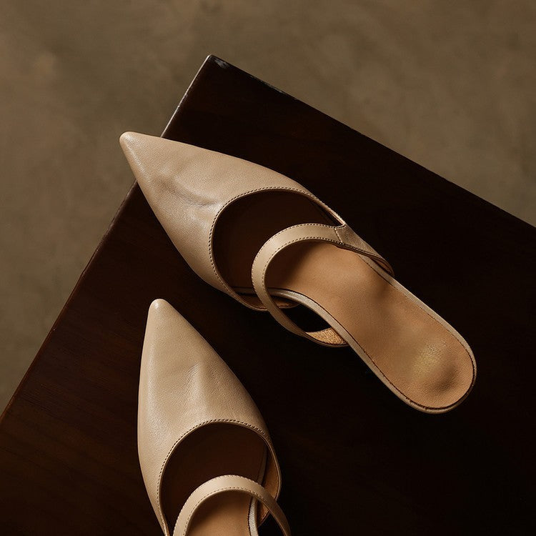 Women's Strap Leather Mules
