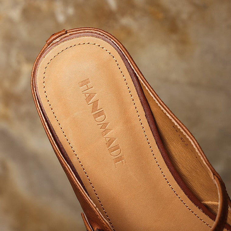 Women's Square-Toe Leather Mules