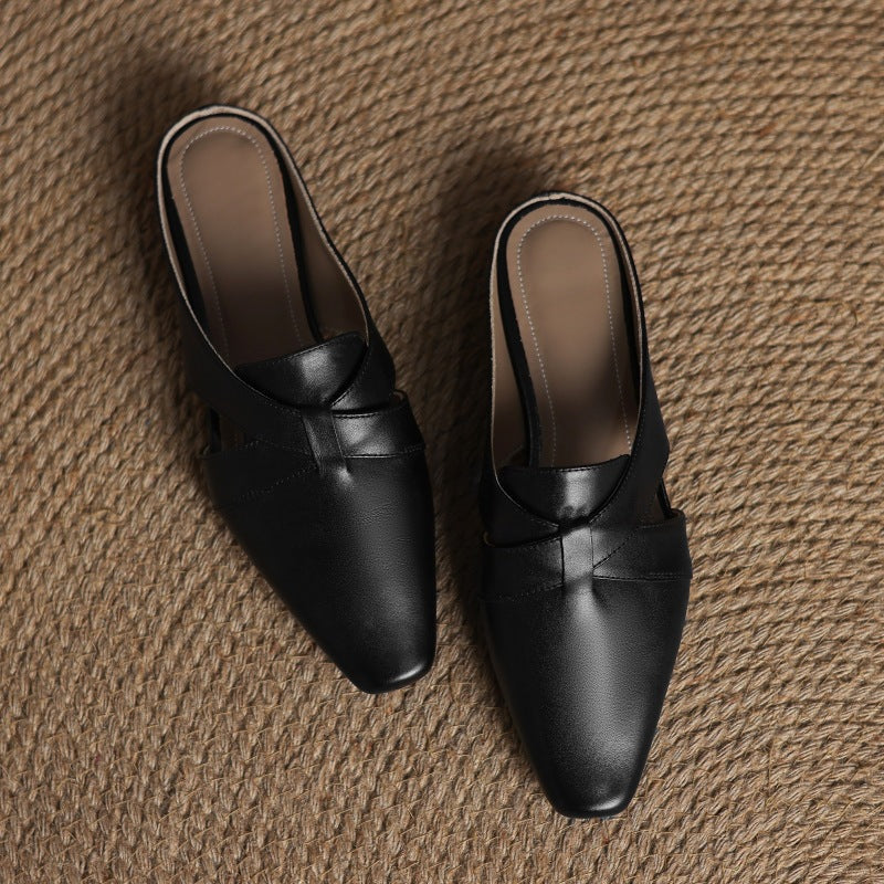 Women's Cross Leather Mules