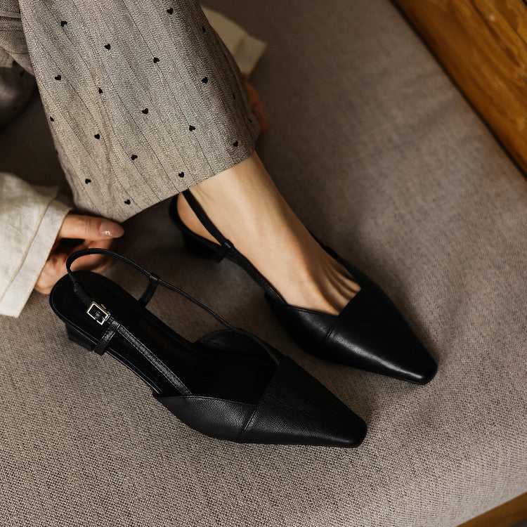 Women's Leather Slingback Heels