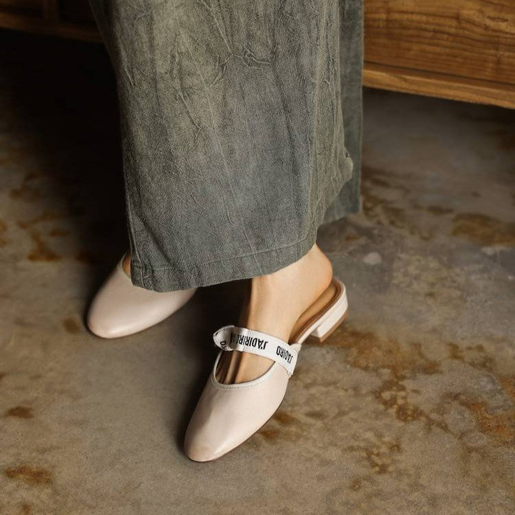 Women's Bow Leather Mules