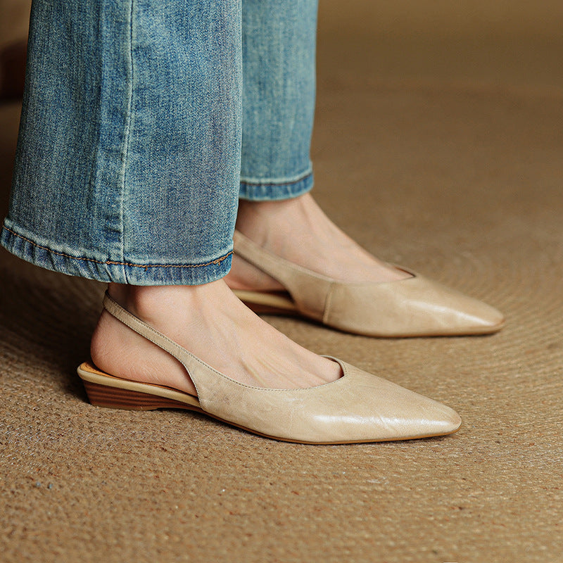 Women's Slingback Leather Flats