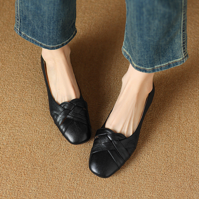 Women's Woven Leather Flats