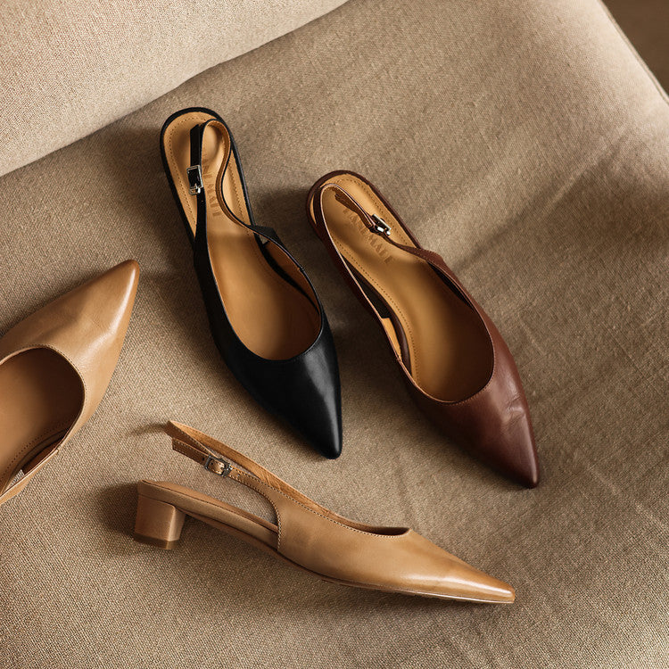 Women's Leather Slingback Heels
