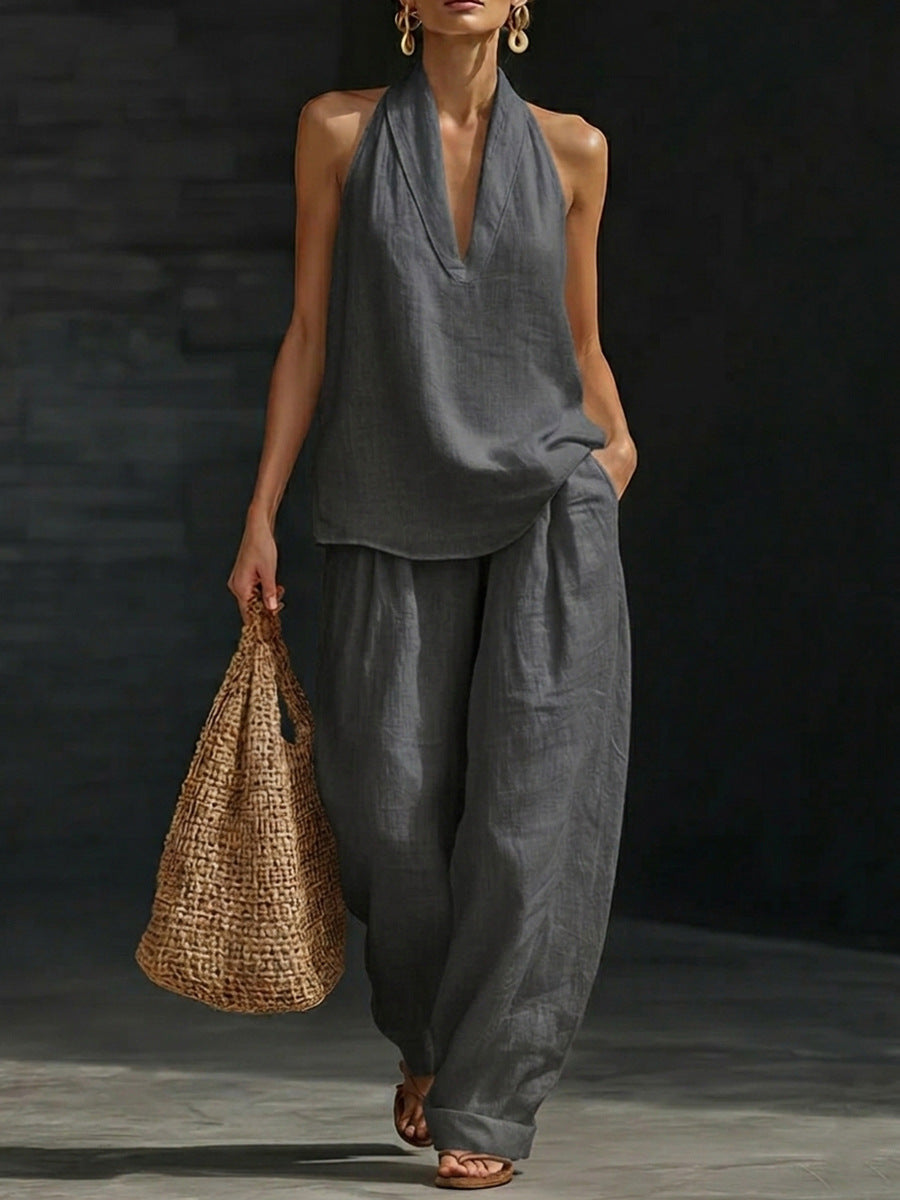 Zoë™ | Sleeveless Top & Wide-Leg Trouser Set