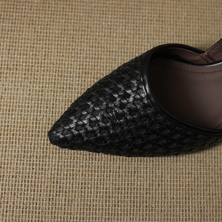 Women's Woven Leather Heels