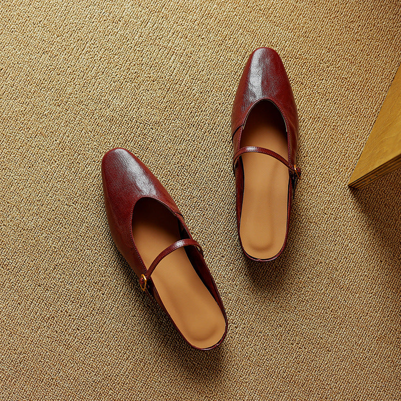 Women's Leather Strap Mules