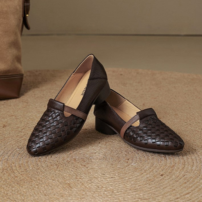 Women's Woven Leather Loafers