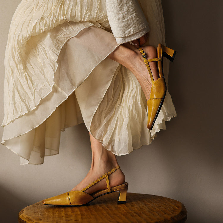 Women's Leather Slingback Heels